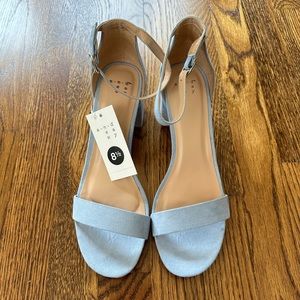 A New Day light blue suede block heel